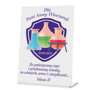 Statuetka z nadrukiem dedykacji dla chemika - Laboratorium
