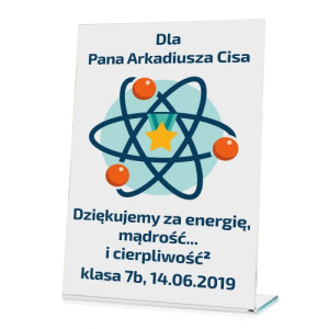 Statuetka z nadrukiem dedykacji dla fizyka - Atom