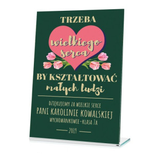 Statuetka dla wychowawcy z nadrukiem - Wielkie Serce