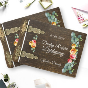 Zestaw albumów z dedykacją na podziękowanie dla rodziców - Kwiaty Piwonii