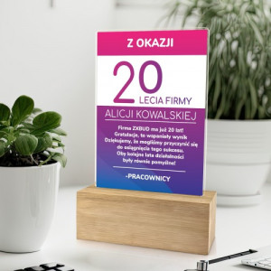 Statuetka z nadrukiem dla szefowej na 20-lecie firmy - Jubileusz