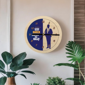 Zegar ścienny z dedykacją na prezent dla szefa - Żelazna Zasada