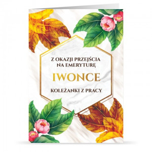 Kartka z personalizacją z okazji przejścia na emeryturę - Kwitnący Czas