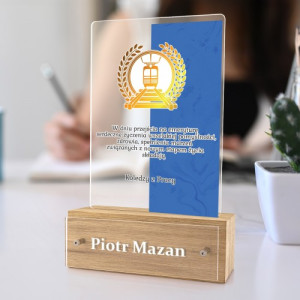 Statuetka z kolorowym nadrukiem dla kolejarza - Pociąg