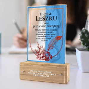 Statuetka z dedykacją dla nauczyciela na emeryturę - Pióro i Kałamarz