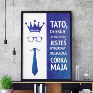 Obraz na płótnie w ramce (30x40) dla taty - Jesteś Wyjątkowy