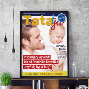 Obraz na płótnie w ramce (30x40) okładka magazynu dla taty - Tata i Ja