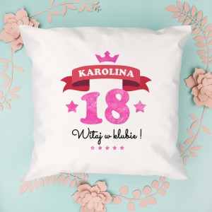 Poduszka na 18 urodziny z nadrukiem - Witaj w Klubie