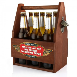 Skrzynka na piwo z otwieraczem na 18 urodziny - Nic Nie Muszę