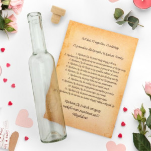 List w butelce z personalizowaną dedykacją dla niego - Wiadomość