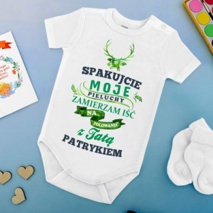 Body dziecięce r.68 z nadrukiem personalizacji - Na polowanie