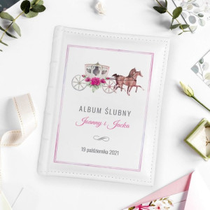 Album na zdjęcia z nadrukiem na prezent na ślub - Karoca Ślubna