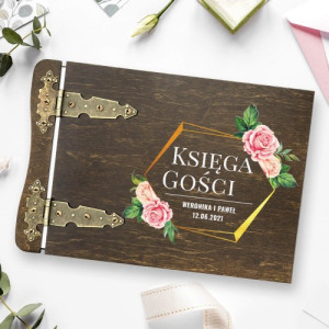 Księga gości weselnych z nadrukiem imion - Ślubne Róże