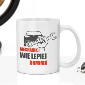 Kubek z nadrukiem dla mechanika - Mechanik wie lepiej