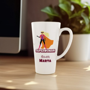 Kubek z nadrukiem latte na upominek dla cioci - Superwoman