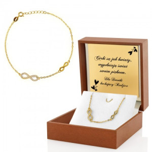 Bransoletka celebrytka w pudełku z grawerem dla córki - Nieskończoność