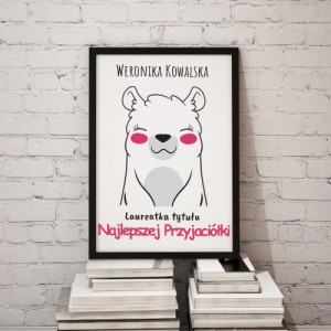 Plakat w ramce (30x40 cm) dla przyjaciółki - Tytuł Najlepszej