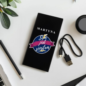 Powerbank 20000mah z nadrukiem dla siostry - Siła jest siostrą