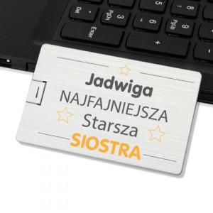 Pendrive karta 32 GB z nadrukiem dla siostry - Starsza siostra