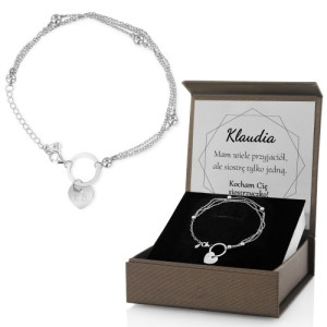 Bransoletka srebrna z grawerem na upominek dla siostry - Tylko Jedna