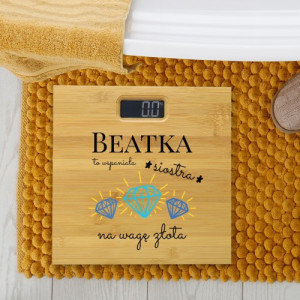 Waga bambusowa z nadrukiem dla siostry - Na wagę złota