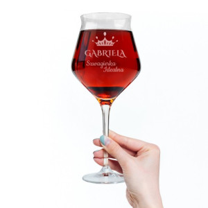 Kieliszek do wina z grawerem na prezent dla szwagierki - Idealna Szwagierka