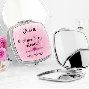 Lusterko kompaktowe z nadrukiem dla żony - Twój Uśmiech