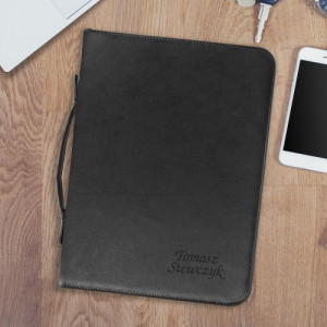 Teczka konferencyjna z ekologicznej skóry z nadrukiem - Nazwisko