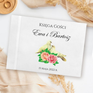 Księga gości z imionami - Zakochane Gołąbki