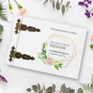 Album na ślub z nadrukiem na prezent dla młodej pary - Wspomnienia Ślubne