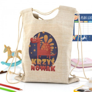 Plecak worek na buty do przedszkola na prezent dla chłopca - Dino