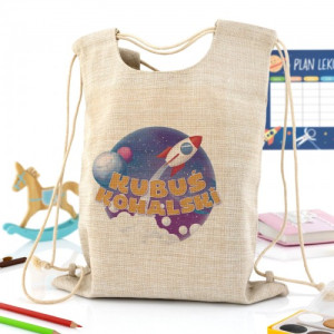 Plecak worek na buty do przedszkola na prezent dla chłopca - Kosmos