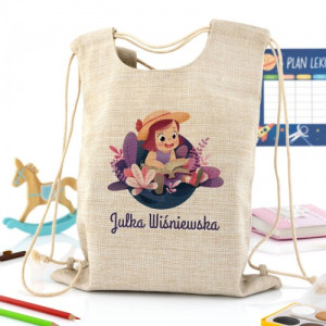 Plecak worek na buty do przedszkola z personalizacją imienia - Śmieszka