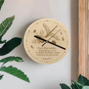 Zegar ścienny z grawerem dla biologa - Natura
