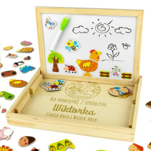 Tablica edukacyjna dla dzieci z grawerem - Farma