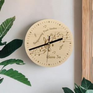 Zegar z grawerem dla muzyka - Wesoła Nuta