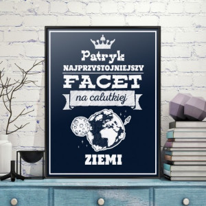 Plakat w ramce (30x40 cm) z dedykacją dla mężczyzny - Super Facet