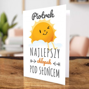 Kartka na dzień chłopaka z dedykacją - Słoneczny