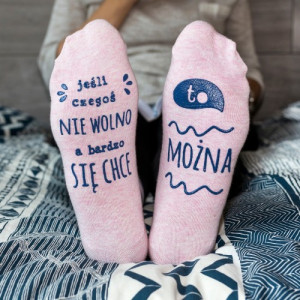 Śmieszne skarpetki damskie z nadrukiem - Moc jest z Tobą