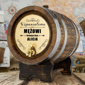 Beczka dębowa z grawerem (2 litry) dla męża - Wspaniałemu mężowi