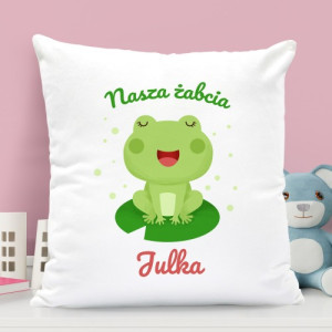 Poduszka z nadrukiem dla dziewczynki - Zielona Żabka