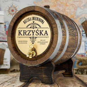 Beczka dębowa z grawerem (5 litrów) dla kolegi -  Imieninowa
