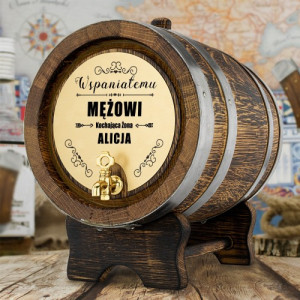 Beczka dębowa z grawerem (5 litrów) dla męża -  Wspaniały mąż