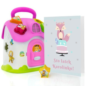 Domek Smoby sorter kształtów z kartką dla dziewczynki - Milusińscy