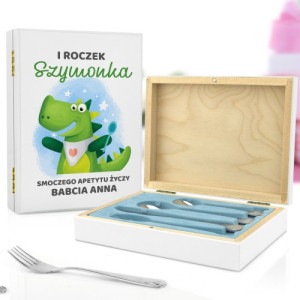 Sztućce dla dzieci z grawerem dla chłopczyka - Smoczuś