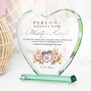 Statuetka szklana z nadrukiem na 30 rocznicę ślubu - Perłowa rocznica