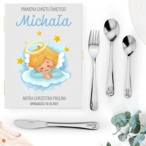 Sztućce dla dzieci z grawerem - Złoty Aniołek