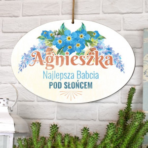 Tabliczka z dedykacją na prezent dla babci - Najlepsza Pod Słońcem