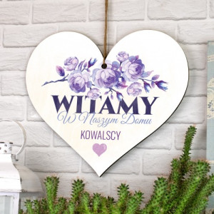 Tabliczka serce z dedykacją - Witamy w Naszym Domu