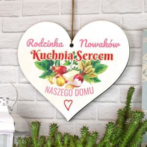 Tabliczka serce z dedykacją - Kuchnia sercem domu